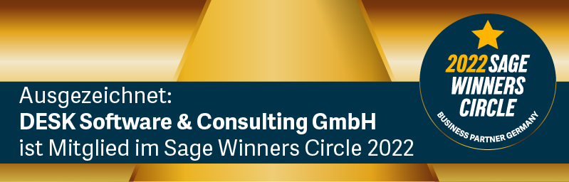 Die Desk Software & Consulting Gmbh ist Mitglied im Sage winners circle 2022