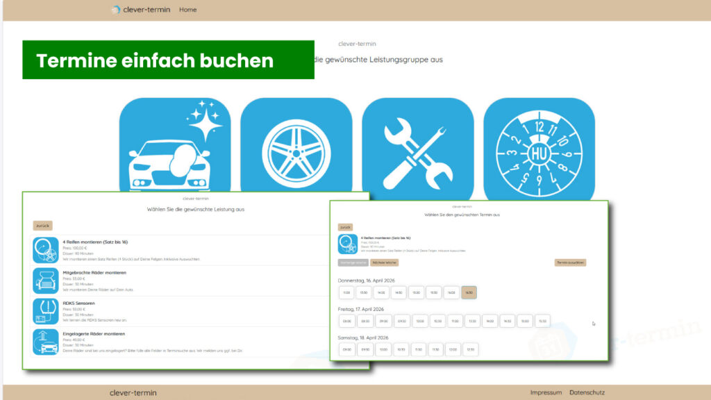 clever-termin – der Online-Terminplaner für Reifenhandel und Kfz-Werkstätten