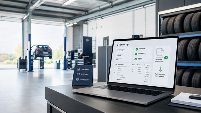 E-Rechnung im KFZ-Handwerk und Reifenhandel